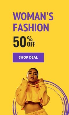 Yellow Purple Woman's Fashion Deal Vertical Rectangle
