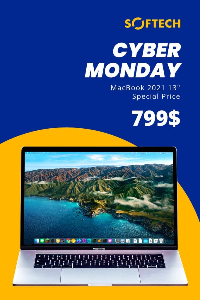 Cyber Monday MacBook 2021 Deal Pinterest Pin Tall