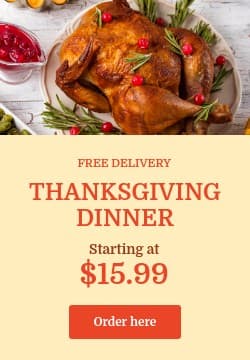 Thanksgiving Dinner Free Delivery Triple Widescreen