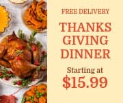 Thanksgiving Dinner Free Delivery Small Rectangle