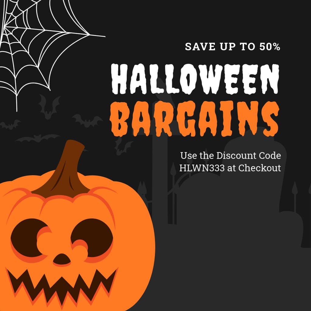 Halloween Bargains Cemetery Pumpkin Facebook Square Post