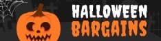 Halloween Bargains Cemetery Pumpkin Half Banner