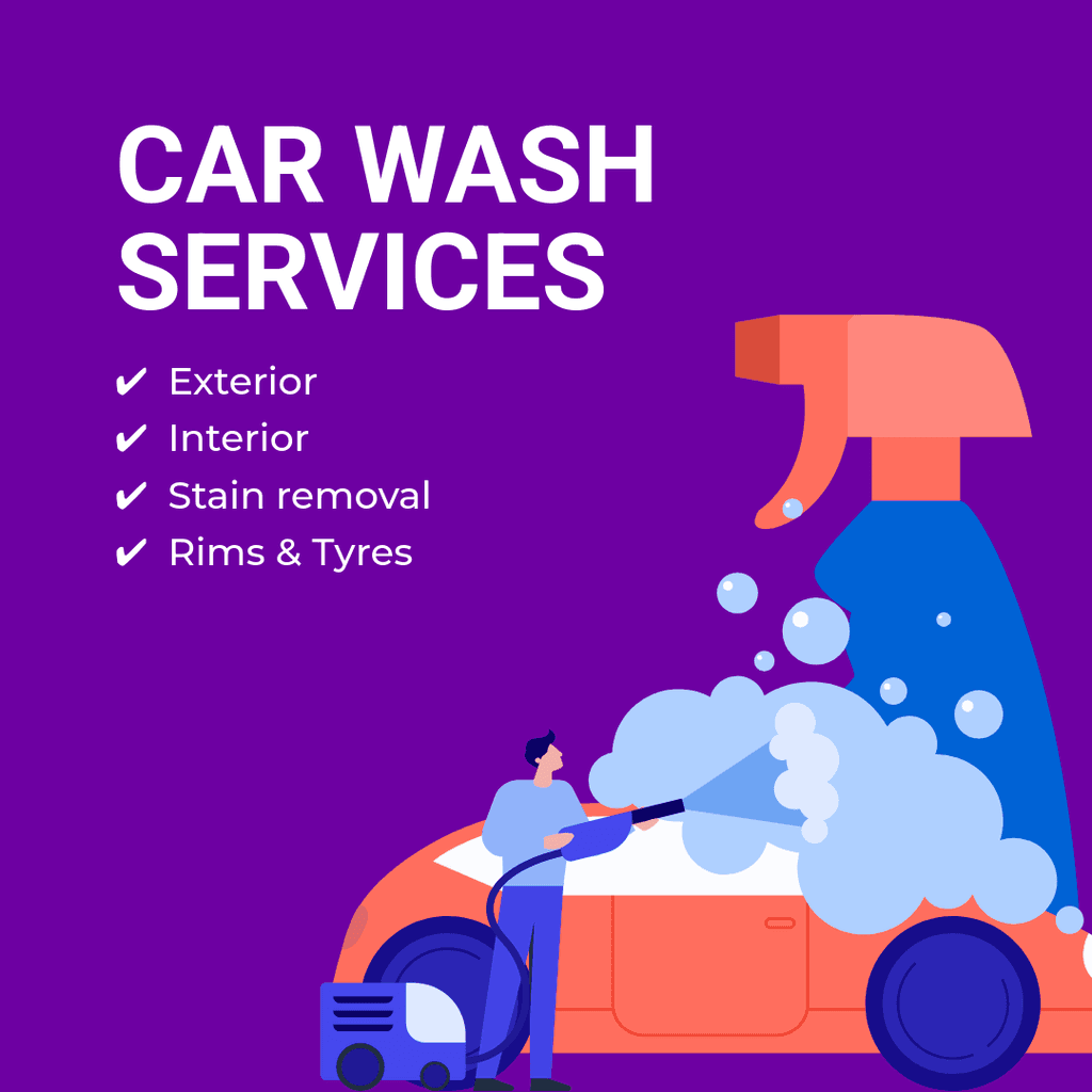 Full Car Wash Service Package Animated Instagram Post