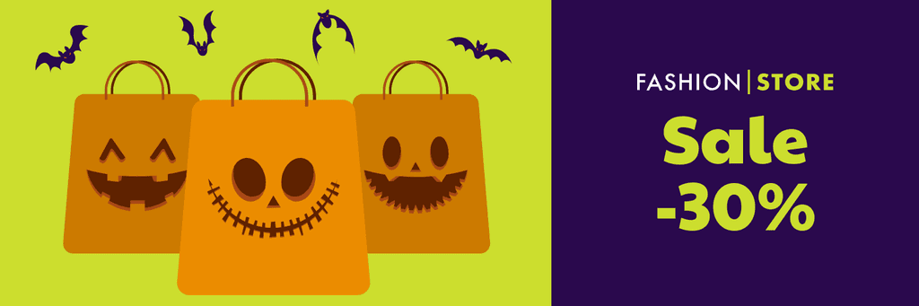 Halloween Shopping Bag Fashion Sale X Header