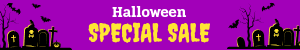 Purple Yellow Halloween Special Sale Mobile Banner