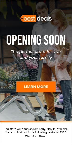 Best Deals Shop Opening Soon Half Page