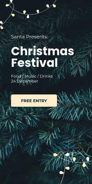 Santa Presents Christmas Festival Half Page