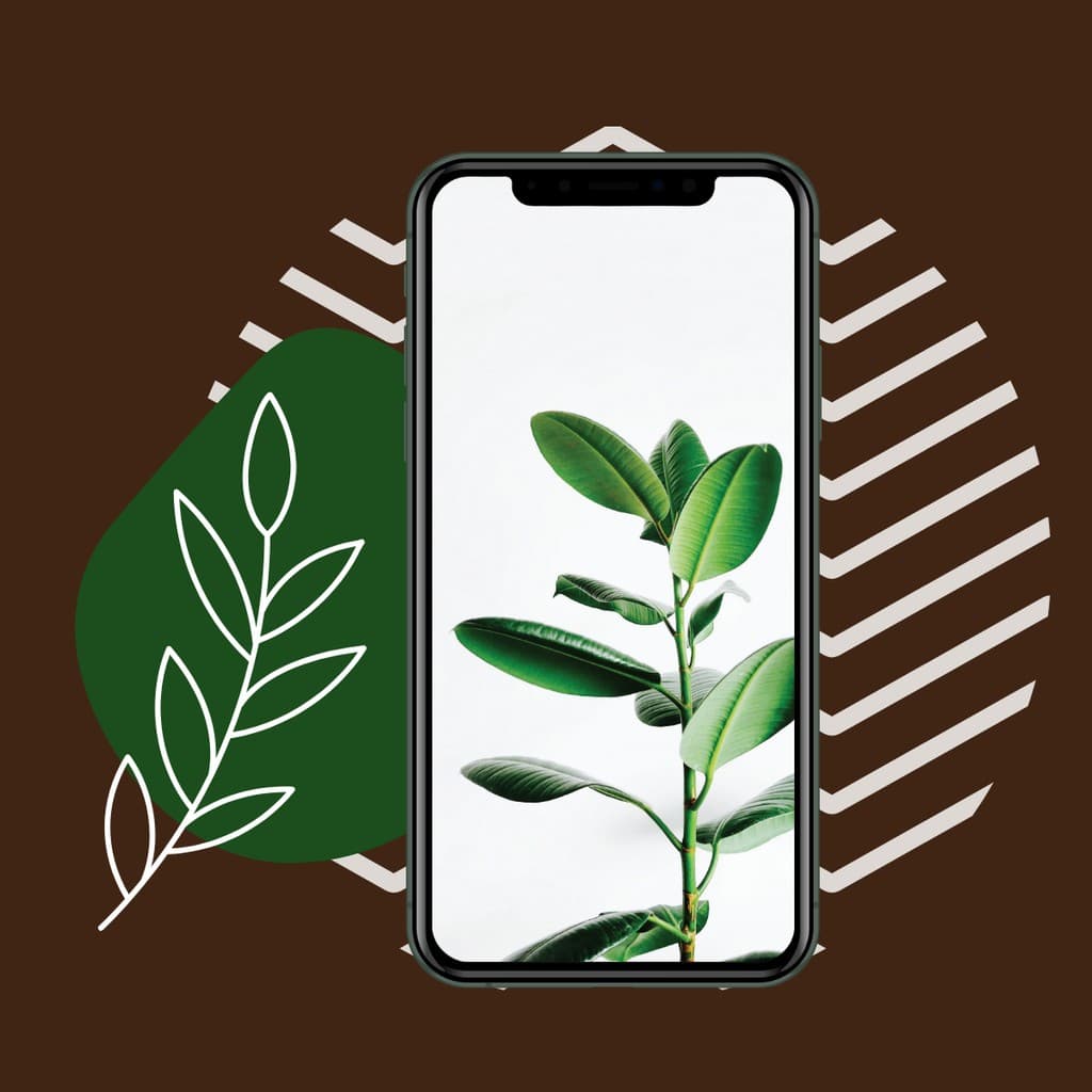Playful Plant and Phone Lifestyle Responsive Square Responsive Square Art