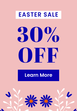 Easter Sale Blue Flower Illustration Triple Widescreen