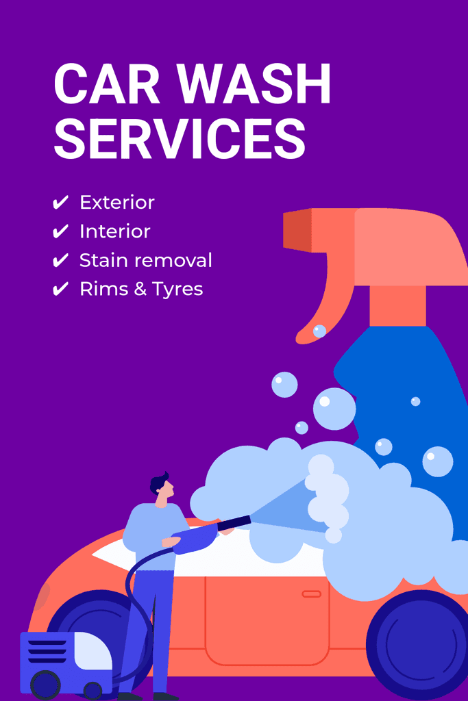 Full Car Wash Service Package Animated Pinterest Pin Tall
