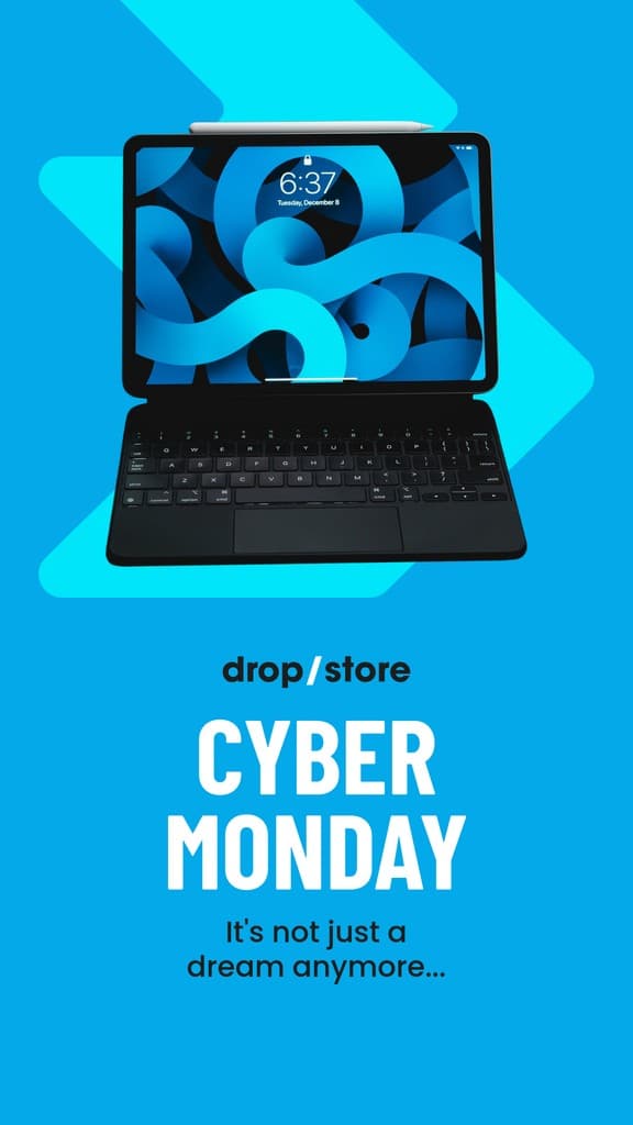Cyber Monday Blue Laptop Dream Story