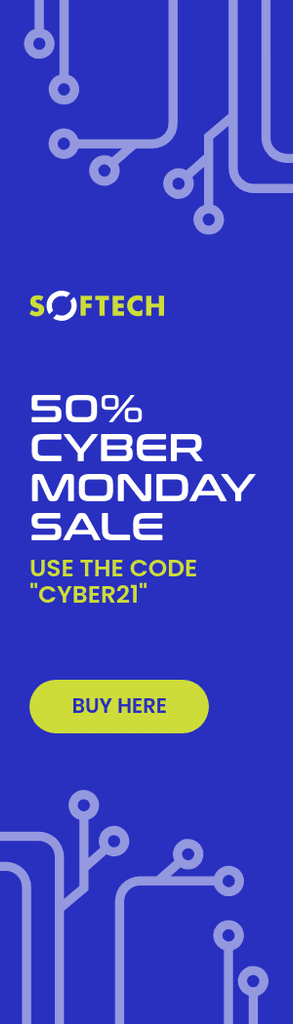 Blue Circuit Sale Cyber Monday Portrait