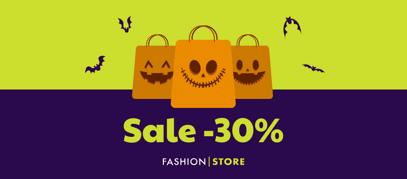 Halloween Shopping Bag Fashion Sale Facebook Cover