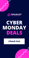 Blue Cyber Monday Pink Deals Vertical Banner