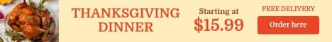 Thanksgiving Dinner Free Delivery Main Banner