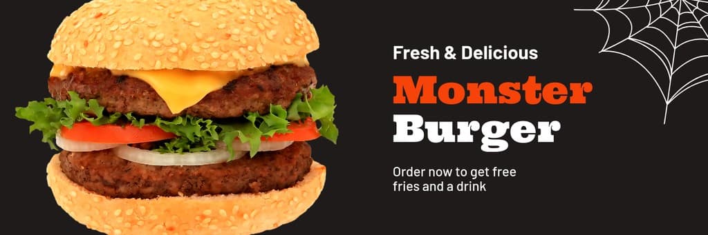 Halloween Monster Burger Sale X Header