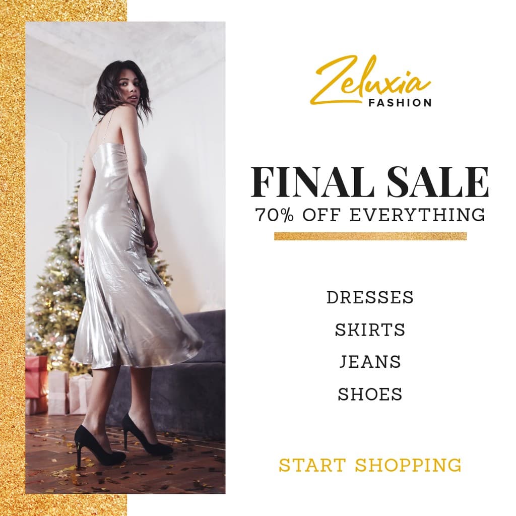 Golden Christmas Final Sale Fashion Video Instagram Video Post