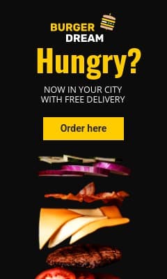 Free Burger Delivery in Your City Vertical Rectangle