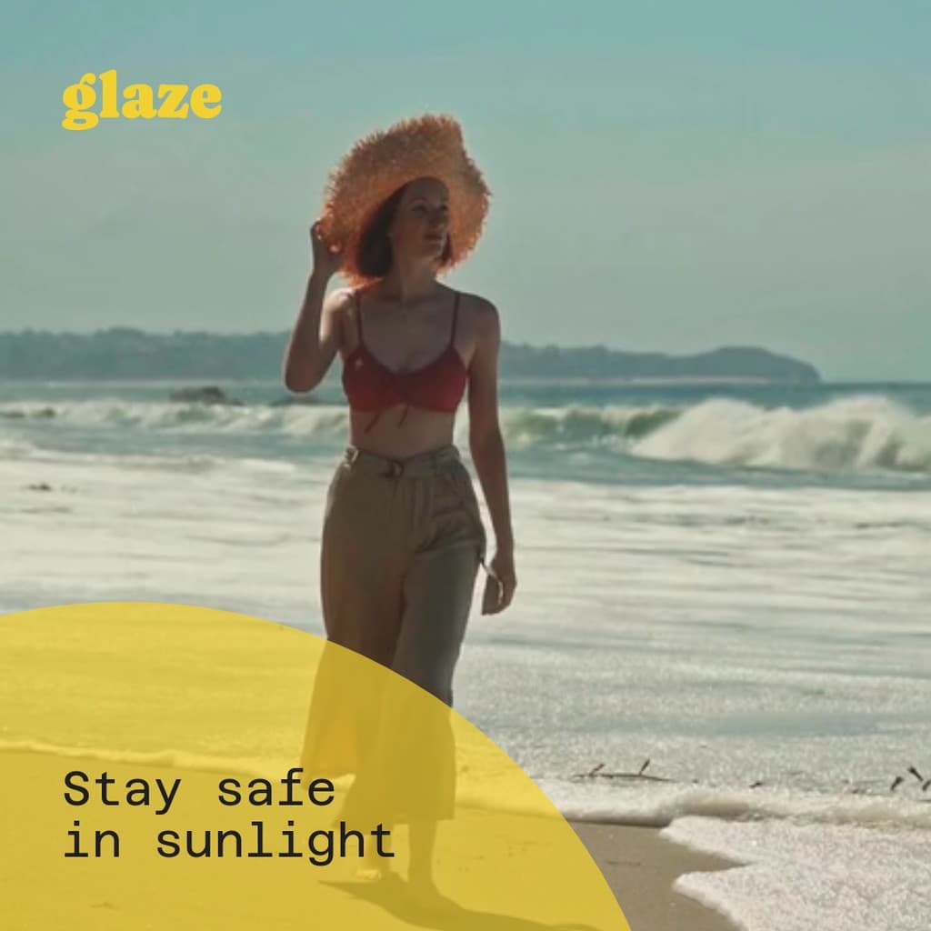 Safe in Sunlight Glaze Skincare Video Instagram Post