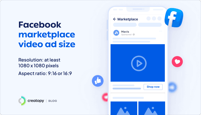 Facebook marketplace video ad size