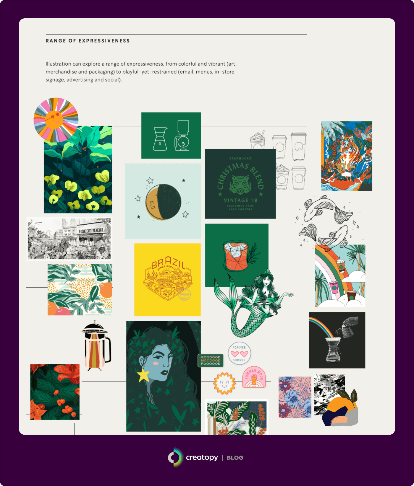 compilation of starbucks' range of expressiveness guidelines