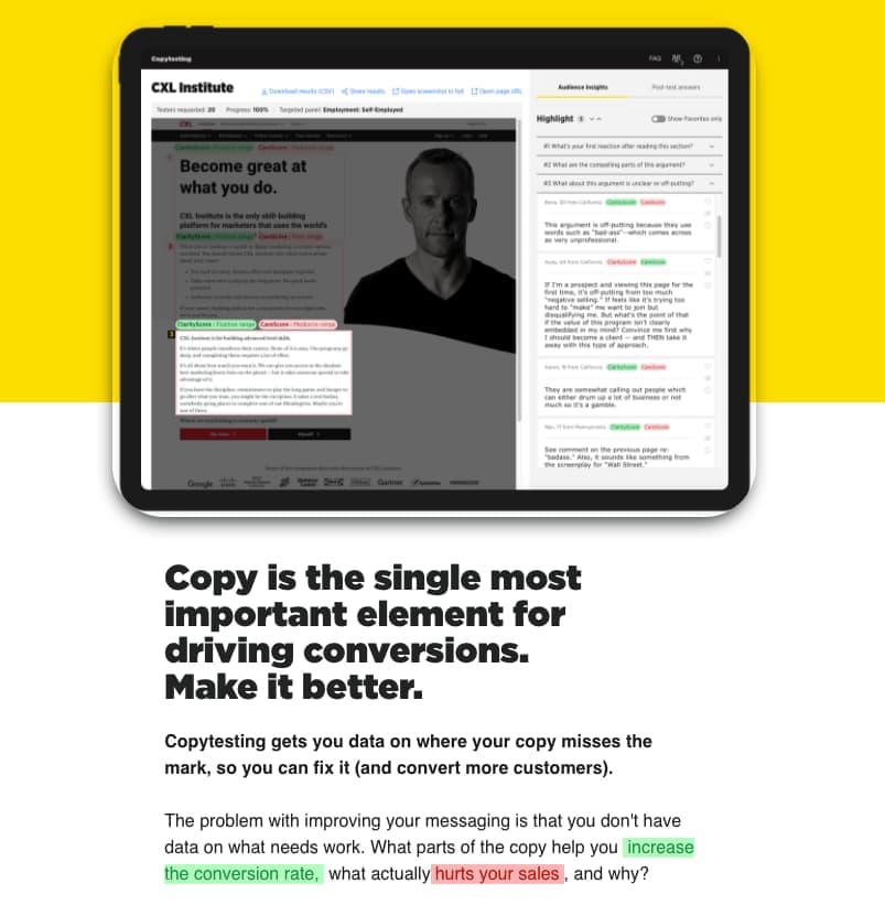 copytesting before the rebrand