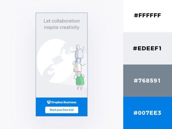 Minimalist colored display banner ad