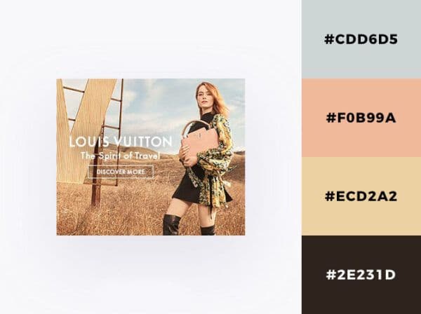 pastel color combinations Louis Vuitton display ad