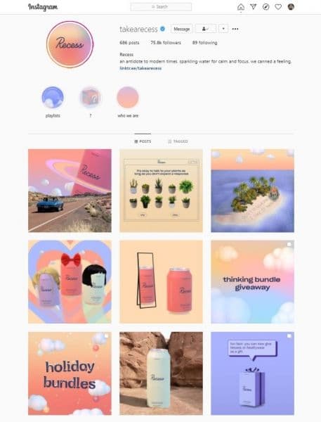social media design instagram layout recess