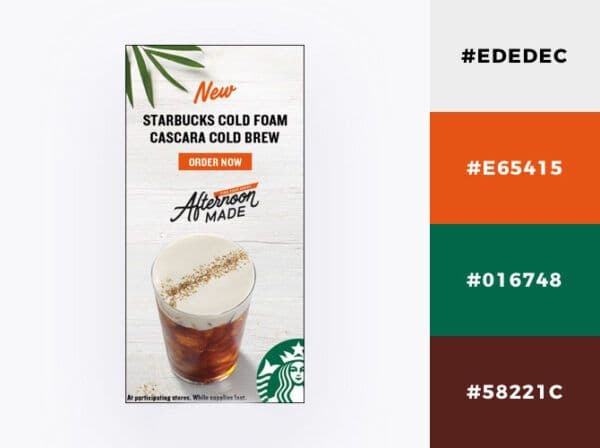 Starbucks ad in tropical colors