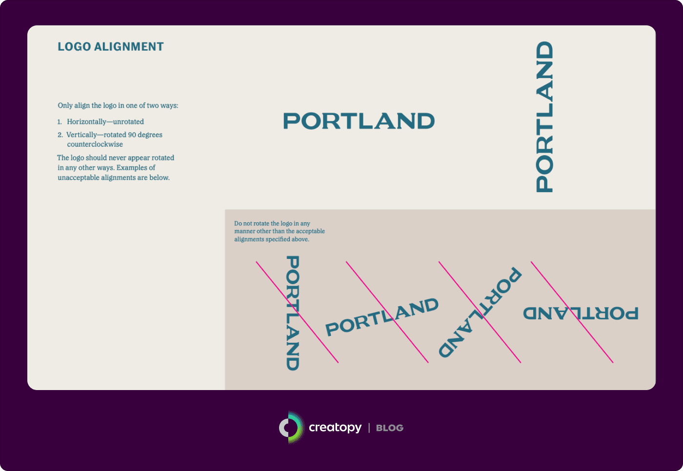 travel portland's logo alignment guidelines