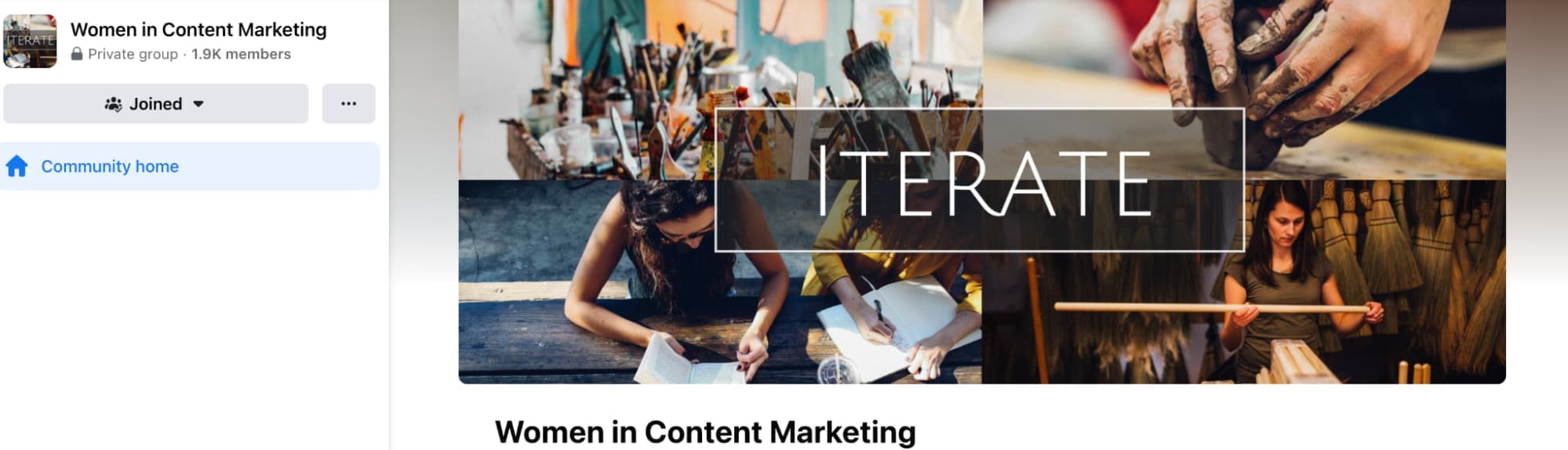 women in content marketing facebook group