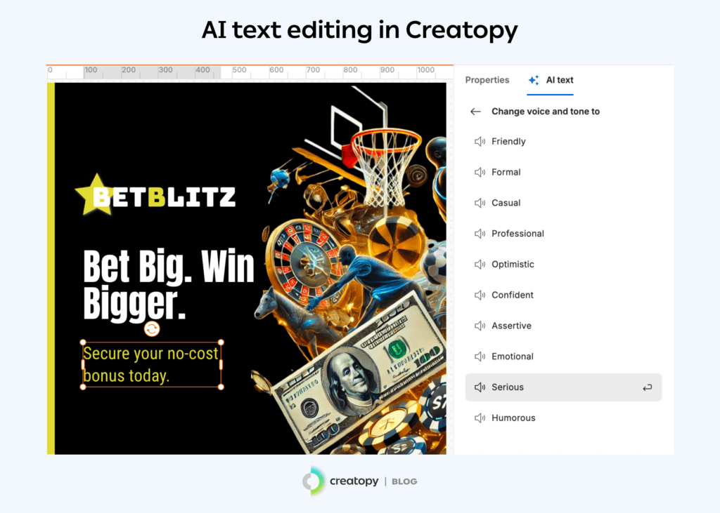 example of ai text editing in thebrief