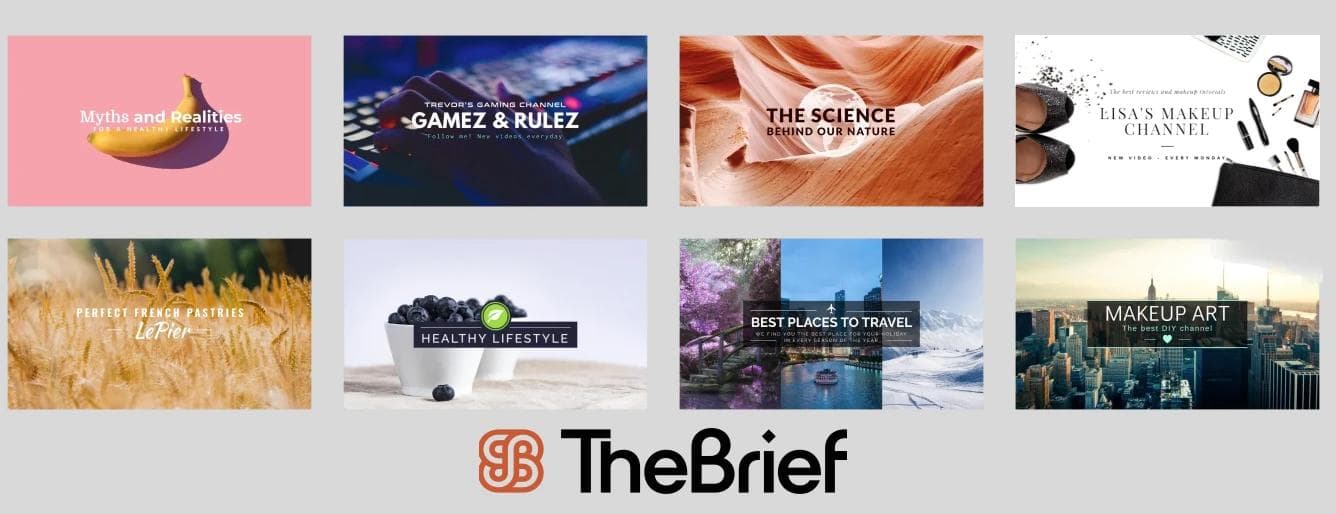 YouTube Channel Banner Templates by The Brief