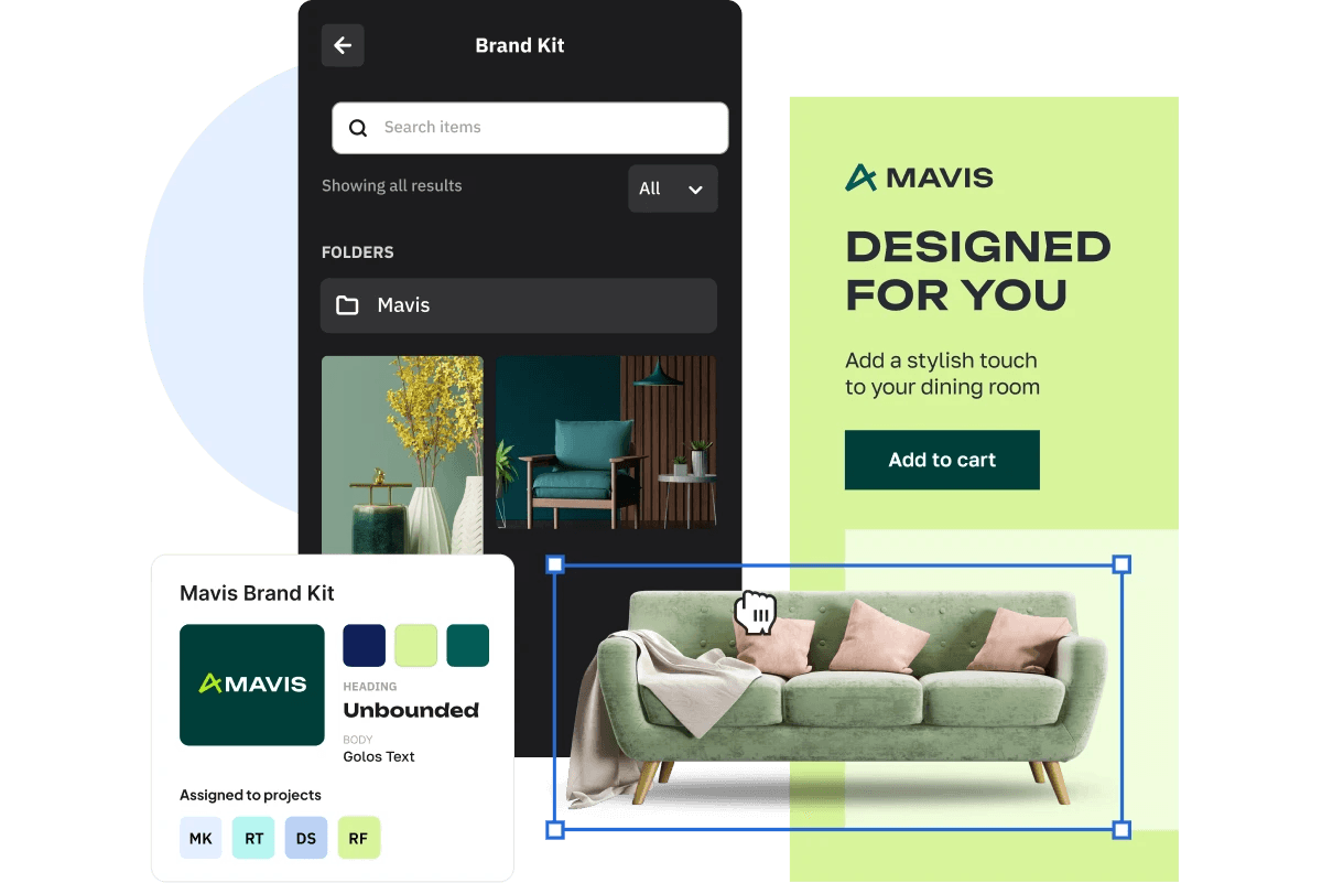 customize ads with brand assets and copy