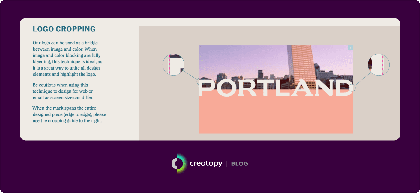 screenshot of travel portland's logo cropping guidelines