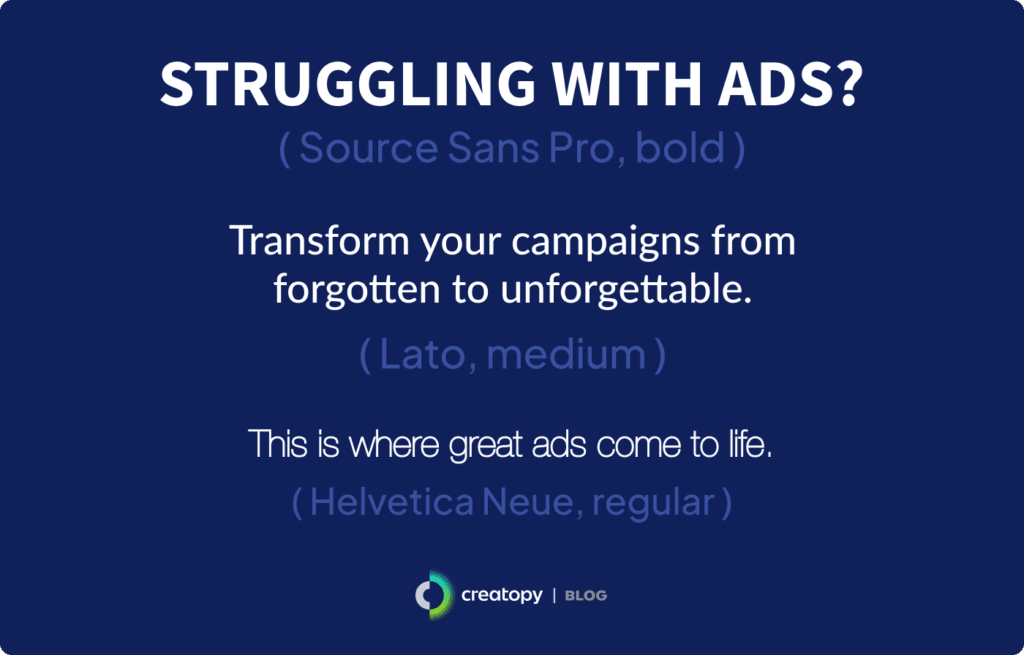 Three fonts that consistently perform well in ads