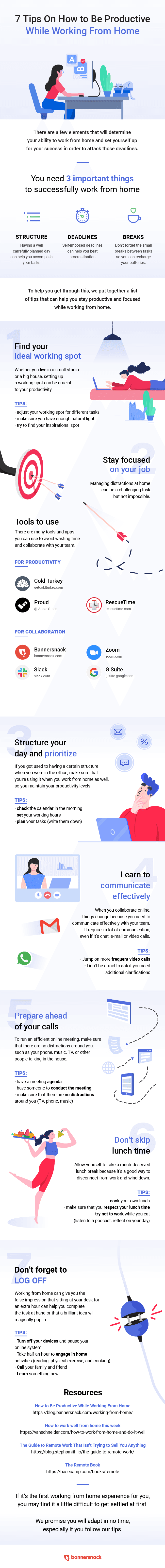 Infographic: 7 Tips On How to Be Productive While Working From Home
