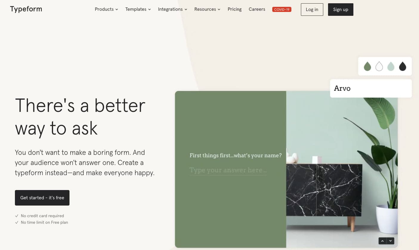 typeform rebrand website