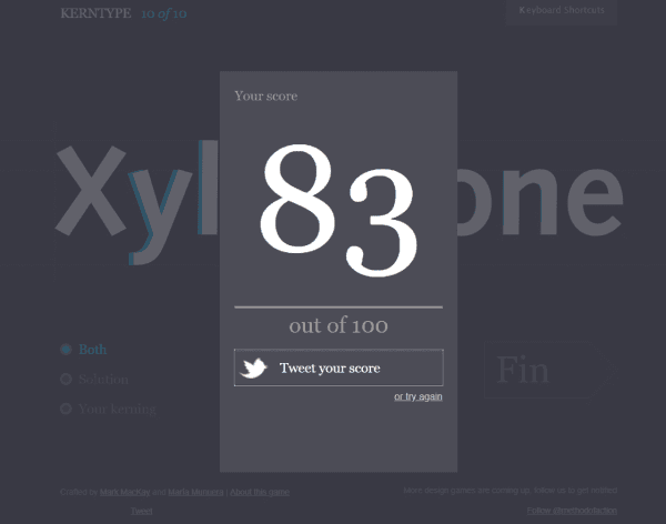 kerntype game score