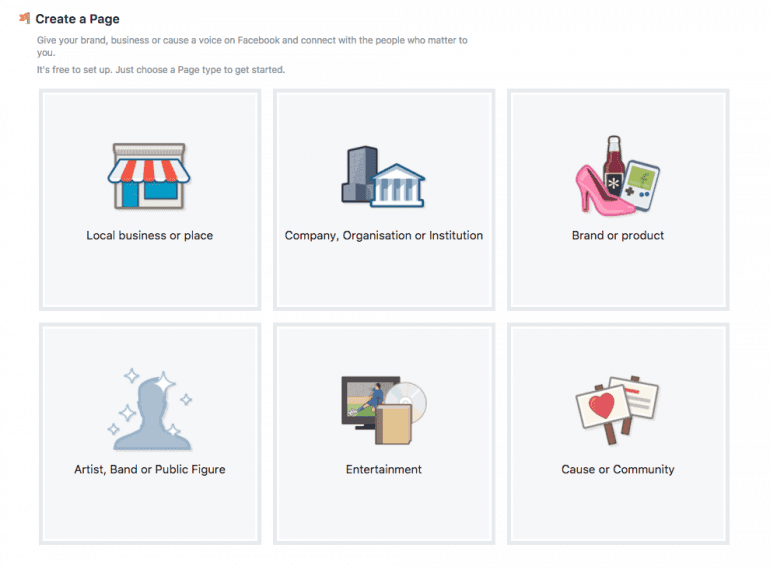 create facebook page