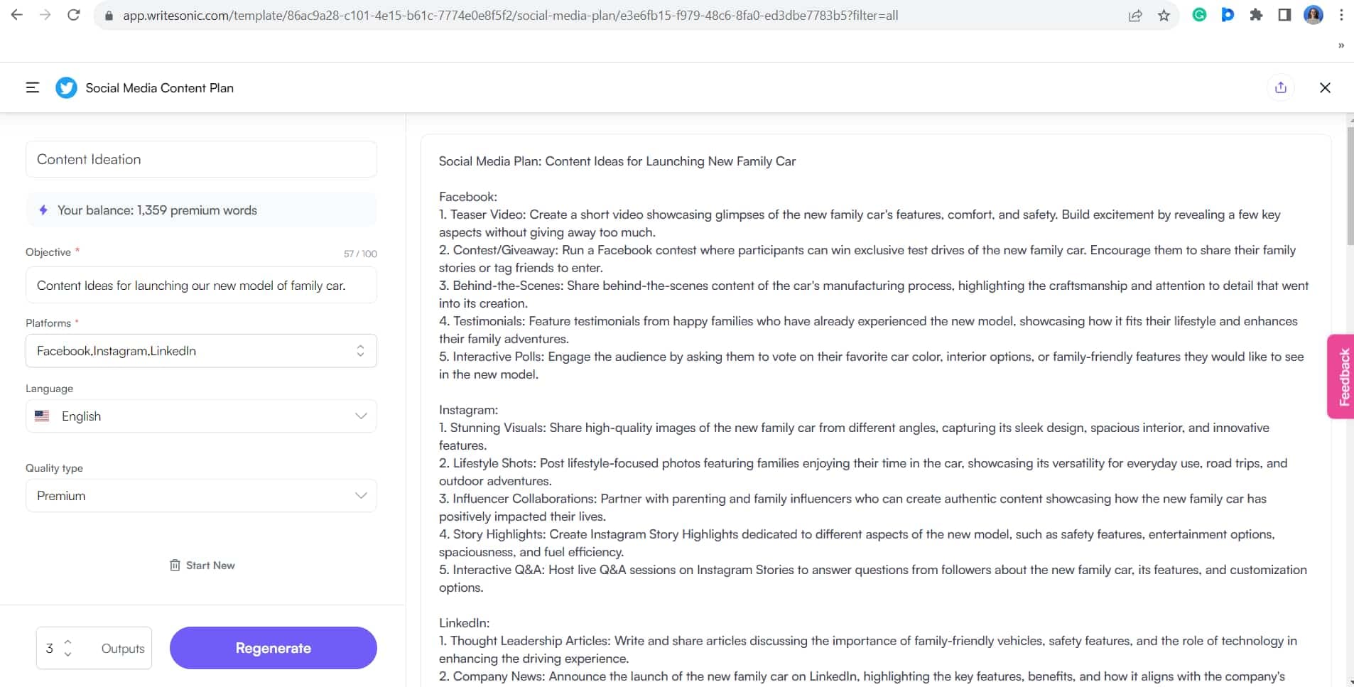 writesonic ai content ideas
