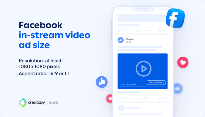 Facebook in-stream video ad size