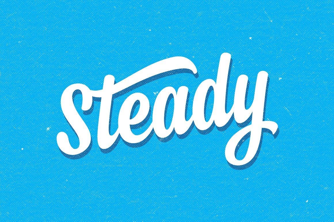 beautiful Steady vintage hand lettering script