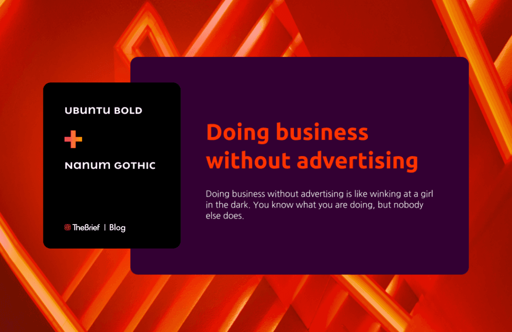 Ubuntu Bold Nanum Gothic font pairing