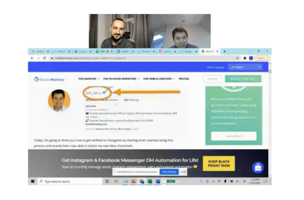 verified on instagram