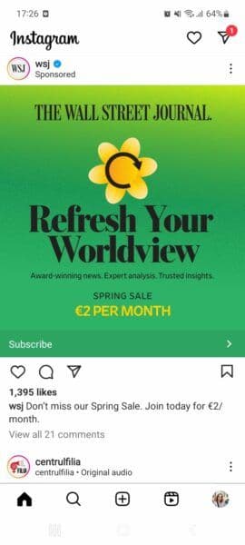 instagram image ad in-feed