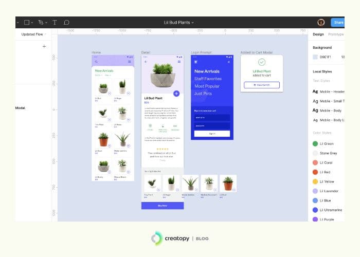 Screenshot of Figma's design template tool interface