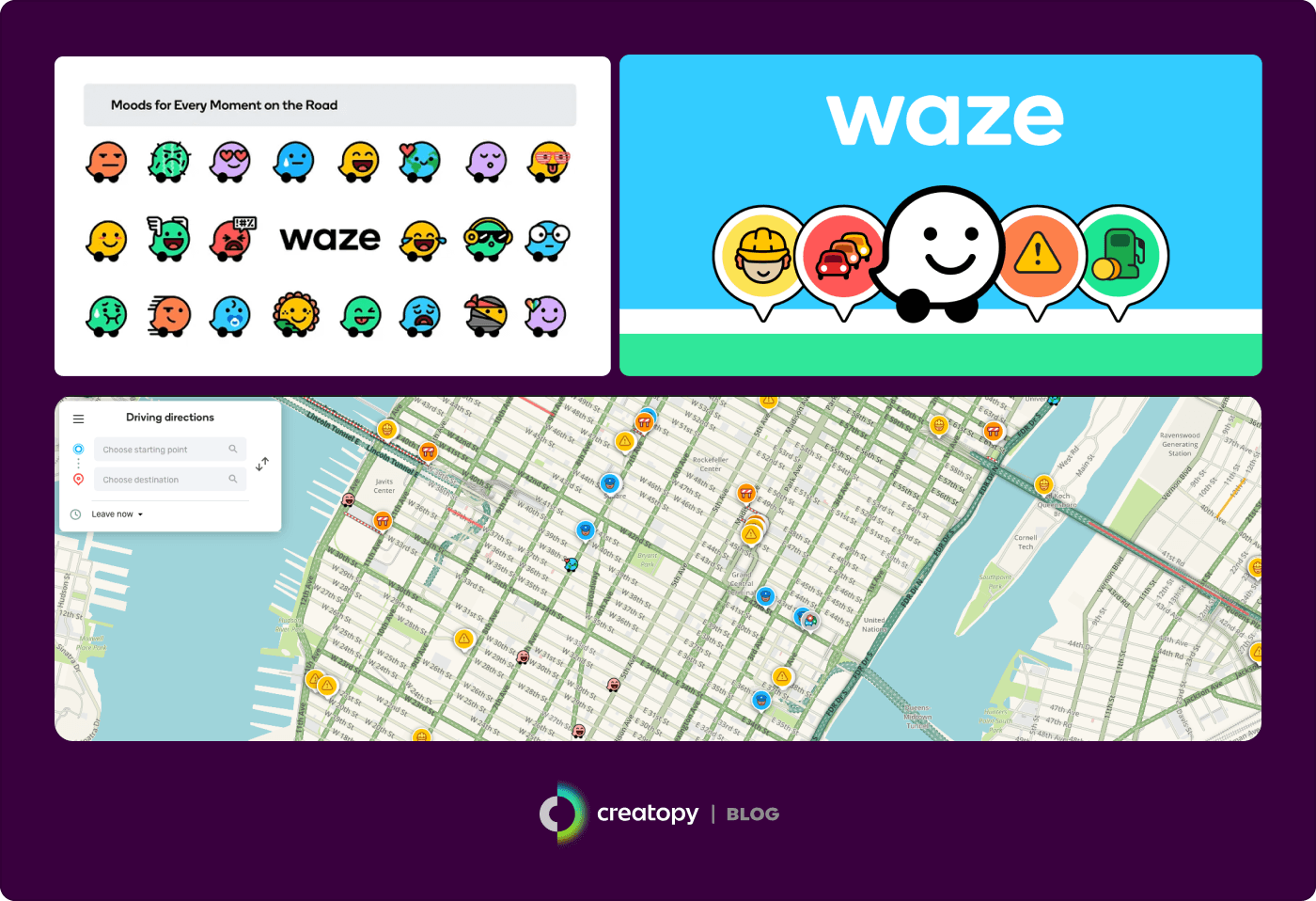 waze's branded user interface elements