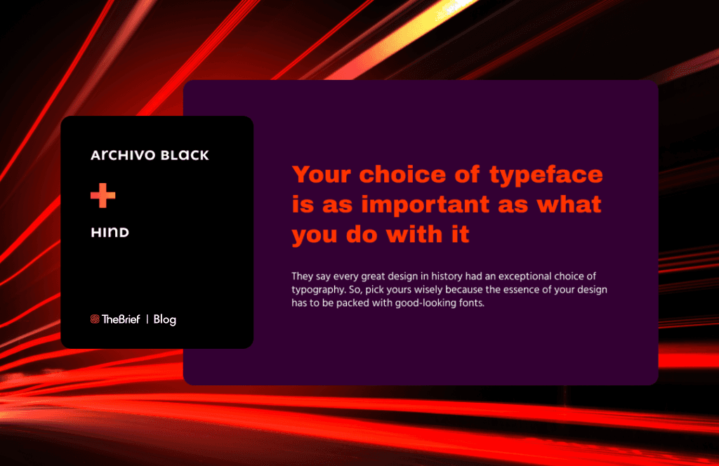 Archivo Hind font combination